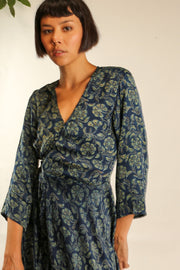 SILK WRAP DRESS WANDA - sustainably made MOMO NEW YORK sustainable clothing, dress slow fashion