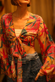 SILK WRAP TOP AURELIA NYLA - sustainably made MOMO NEW YORK sustainable clothing, new slow fashion
