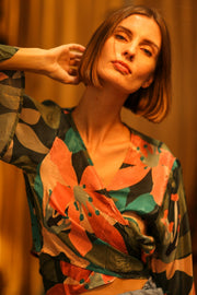 SILK WRAP TOP AURELIA TYRA - sustainably made MOMO NEW YORK sustainable clothing, new slow fashion