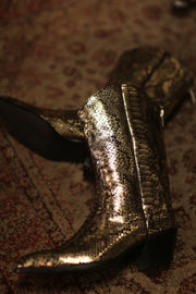 SNAKE PRINT WESTERN BOOTS SANU - sustainably made MOMO NEW YORK sustainable clothing, boots slow fashion