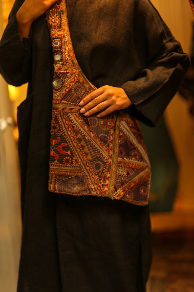 TAHNEE EMBROIDERED BAG - sustainably made MOMO NEW YORK sustainable clothing, bag slow fashion