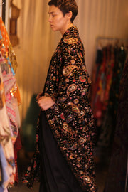 VELVET EMBROIDERED KIMONO SANNY - sustainably made MOMO NEW YORK sustainable clothing, coatandjacket slow fashion