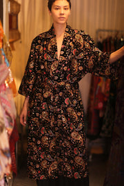 VELVET EMBROIDERED KIMONO SANNY - sustainably made MOMO NEW YORK sustainable clothing, coatandjacket slow fashion