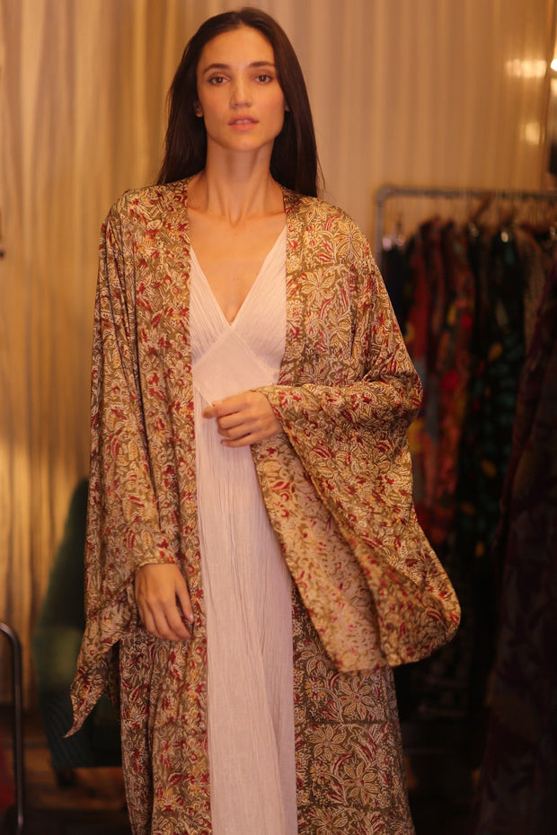 WING KIMONO PINA YELLOW CAMELLIA - sustainably made MOMO NEW YORK sustainable clothing, handmade slow fashion