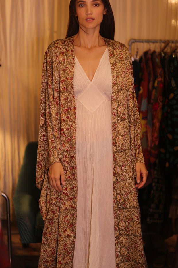 WING KIMONO PINA YELLOW CAMELLIA - sustainably made MOMO NEW YORK sustainable clothing, handmade slow fashion
