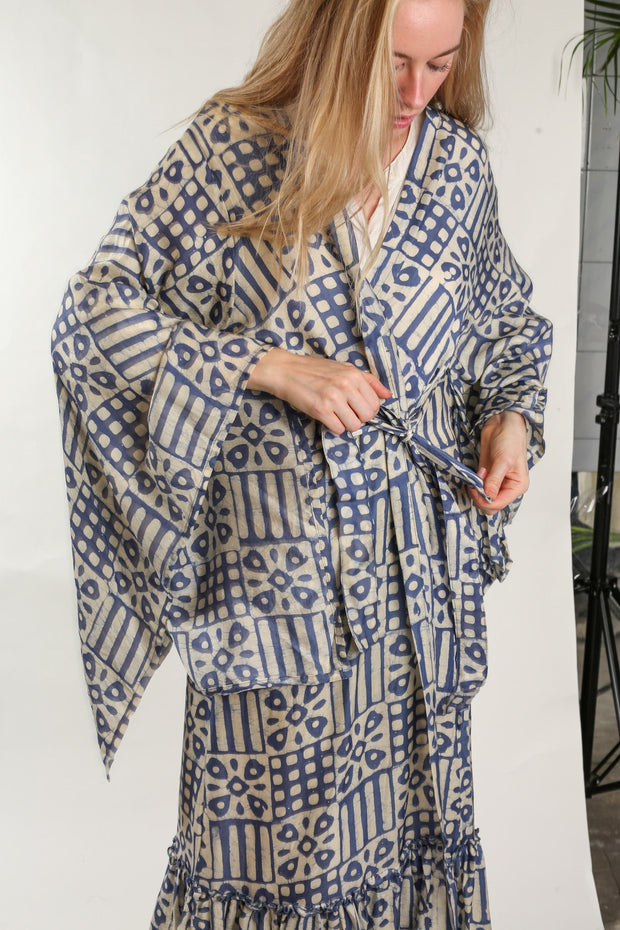 XL SILK KIMONO ADELLA - sustainably made MOMO NEW YORK sustainable clothing, slow fashion