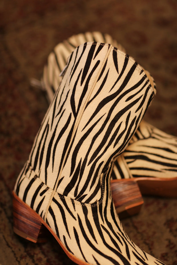 ZEBRA WESTERN BOOTS MILA - sustainably made MOMO NEW YORK sustainable clothing, boots slow fashion