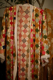 ARGUS GLO CHIFFON SILK SEQUIN KIMONO - sustainably made MOMO NEW YORK sustainable clothing, slow fashion