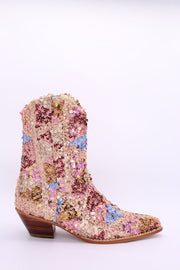 ASTERIA SEQUIN ANKLE BOOTS X FREE PEOPLE - sustainably made MOMO NEW YORK sustainable clothing, boots slow fashion