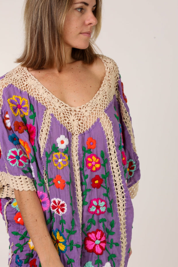 BELLA FLOR CROCHET KAFTAN - sustainably made MOMO NEW YORK sustainable clothing, kaftan slow fashion