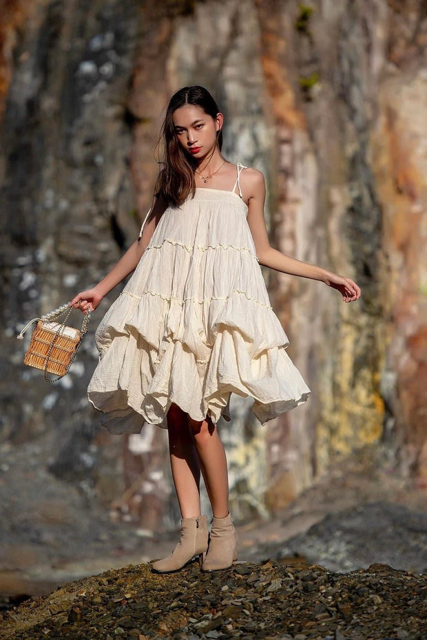 COTTON BOHO DRES MALAKAI - sustainably made MOMO NEW YORK sustainable clothing, dress slow fashion