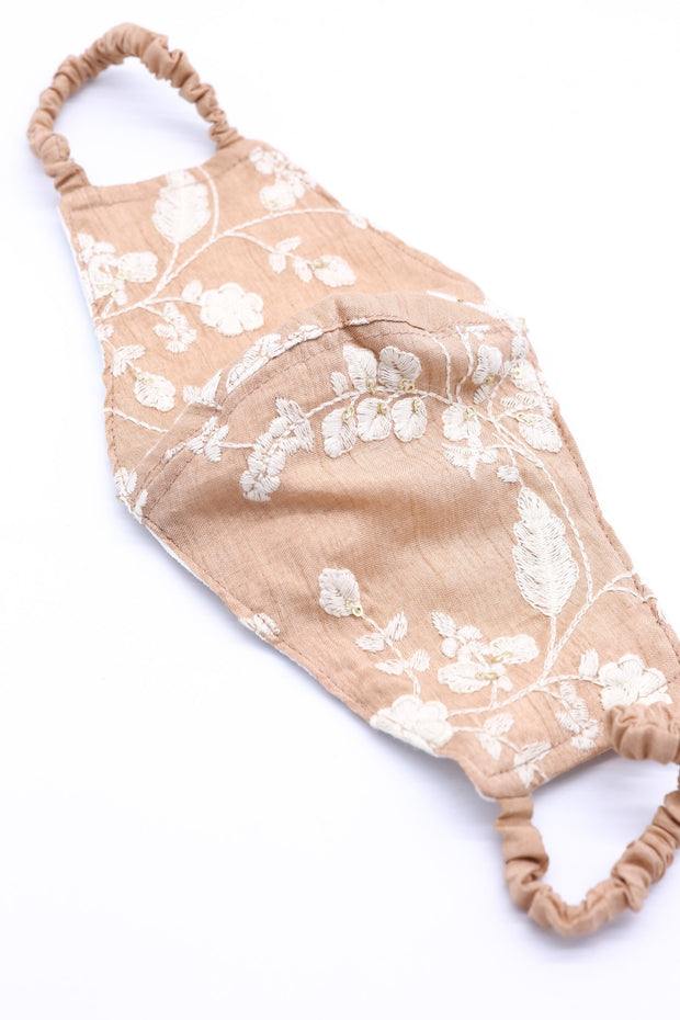 COTTON SILK EMBROIDERED FACE MASK MONIK - sustainably made MOMO NEW YORK sustainable clothing, offerfm slow fashion