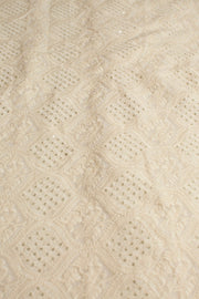 CREAM EMBROIDERED SILK B32-24 - sustainably made MOMO NEW YORK sustainable clothing, fabric slow fashion