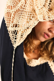 CROCHET KAFTAN HANNELI - sustainably made MOMO NEW YORK sustainable clothing, crochet slow fashion