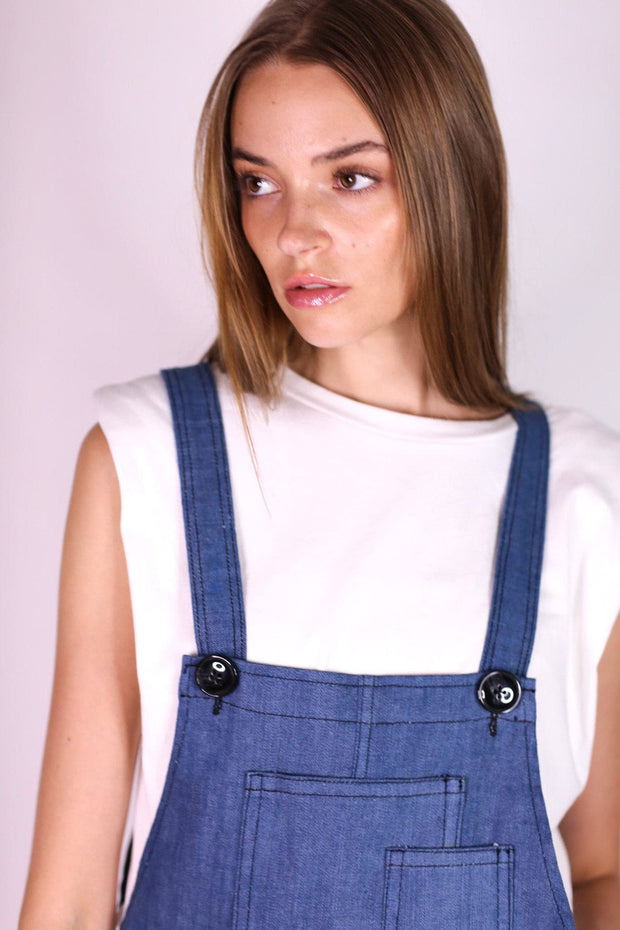 DENIM JUMPSUIT BREE - sustainably made MOMO NEW YORK sustainable clothing, pants slow fashion