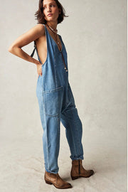 DENIM JUMPSUIT OLIVIA - sustainably made MOMO NEW YORK sustainable clothing, pants slow fashion