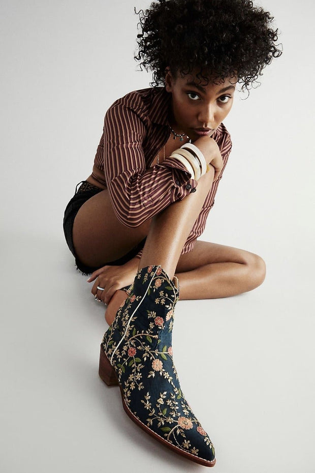 ELOISE SHORT WESTERN ANKLE BOOTS X FREE PEOPLE - sustainably made MOMO NEW YORK sustainable clothing, boots slow fashion