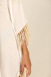 EMBROIDERED KAFTAN CASSI - sustainably made MOMO NEW YORK sustainable clothing, kaftan slow fashion