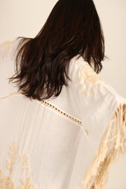 EMBROIDERED KAFTAN DRESS CASSI - sustainably made MOMO NEW YORK sustainable clothing, kaftan slow fashion