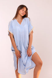 EMBROIDERED KAFTAN DRESS MALIA - sustainably made MOMO NEW YORK sustainable clothing, kaftan slow fashion