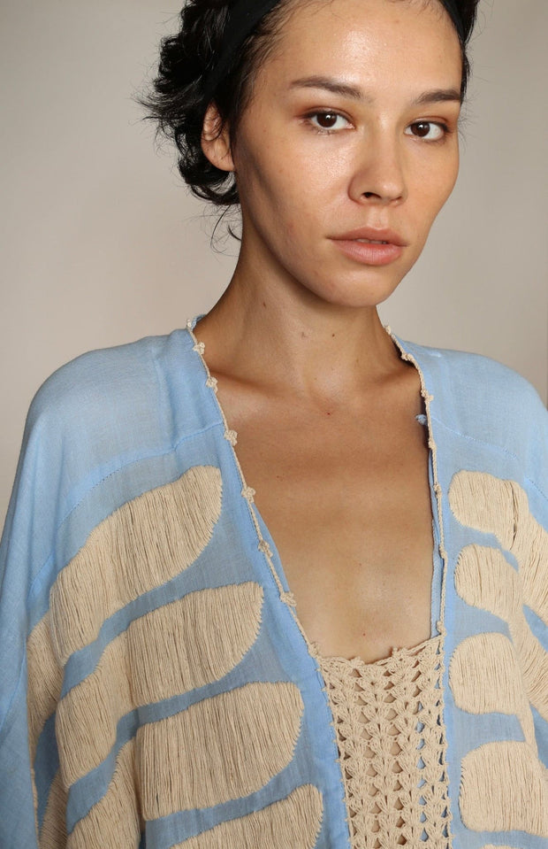 EMBROIDERED KAFTAN MARIE CLAIRE - sustainably made MOMO NEW YORK sustainable clothing, kaftan slow fashion