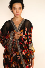 EMBROIDERED KIMONO DUSTER PIERA - sustainably made MOMO NEW YORK sustainable clothing, fall22 slow fashion