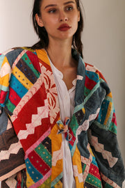 EMBROIDERED PATCHWORK KIMONO HILO - sustainably made MOMO NEW YORK sustainable clothing, slow fashion