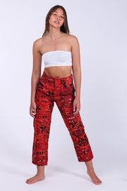 EMBROIDERED PATCHWORK PANTS RAYA - sustainably made MOMO NEW YORK sustainable clothing, fall22 slow fashion