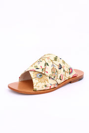 EMBROIDERED SANDALS DAISY NEEDLESTITCH - sustainably made MOMO NEW YORK sustainable clothing, mules slow fashion