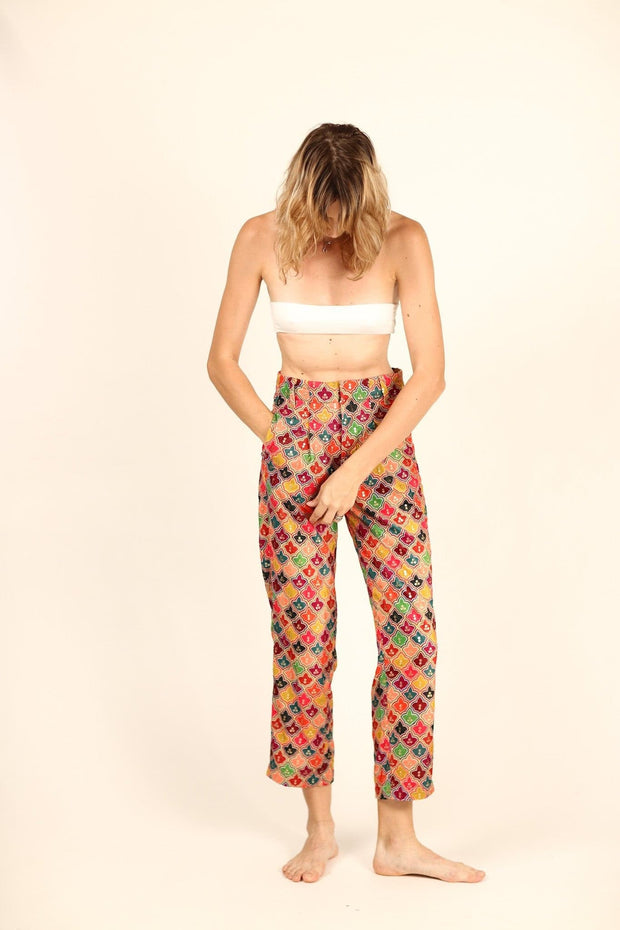 EMBROIDERED SEQUIN VELVET PANTS RACHNA - sustainably made MOMO NEW YORK sustainable clothing, pants slow fashion