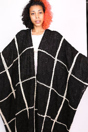 EMBROIDERED SILK CROCHET STATEMENT KIMONO SAENG - sustainably made MOMO NEW YORK sustainable clothing, crochet slow fashion