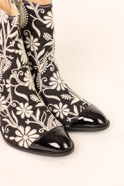 EMBROIDERED SILK PAISLEY BOOTS OWEN - sustainably made MOMO NEW YORK sustainable clothing, boots slow fashion