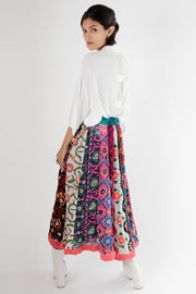 EMBROIDERED SKIRT LOUISE - sustainably made MOMO NEW YORK sustainable clothing, offer slow fashion