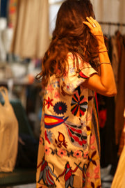 EMBROIDERED TRIBAL KIMONO LIOU - sustainably made MOMO NEW YORK sustainable clothing, Kimono slow fashion