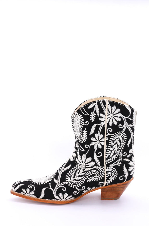 SHORT EMBROIDERED BOOTS LERA - sustainably made MOMO NEW YORK sustainable clothing, resortsamplesale922 slow fashion