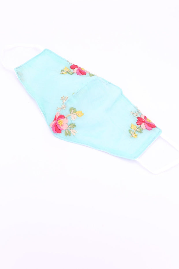 FACE MASK YUKINA EMBROIDERED SILK COTTON - sustainably made MOMO NEW YORK sustainable clothing, offerfm slow fashion