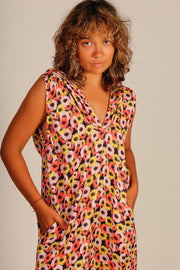 FLOWER PRINT HOODIE DRESS - sustainably made MOMO NEW YORK sustainable clothing, dress slow fashion