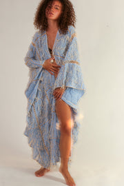 FRINGE STITCH KIMONO MADONNA - sustainably made MOMO NEW YORK sustainable clothing, Kimono slow fashion