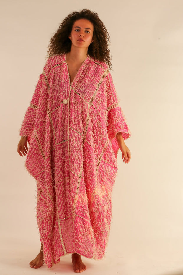 FRINGE STITCH KIMONO MADONNA - sustainably made MOMO NEW YORK sustainable clothing, Kimono slow fashion