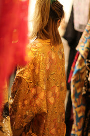 GOLDEN EMBROIDERED KIMONO ESSA - sustainably made MOMO NEW YORK sustainable clothing, slow fashion