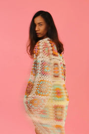 HAND CROCHET COTTON KIMONO DYLAU - sustainably made MOMO NEW YORK sustainable clothing, fall22 slow fashion