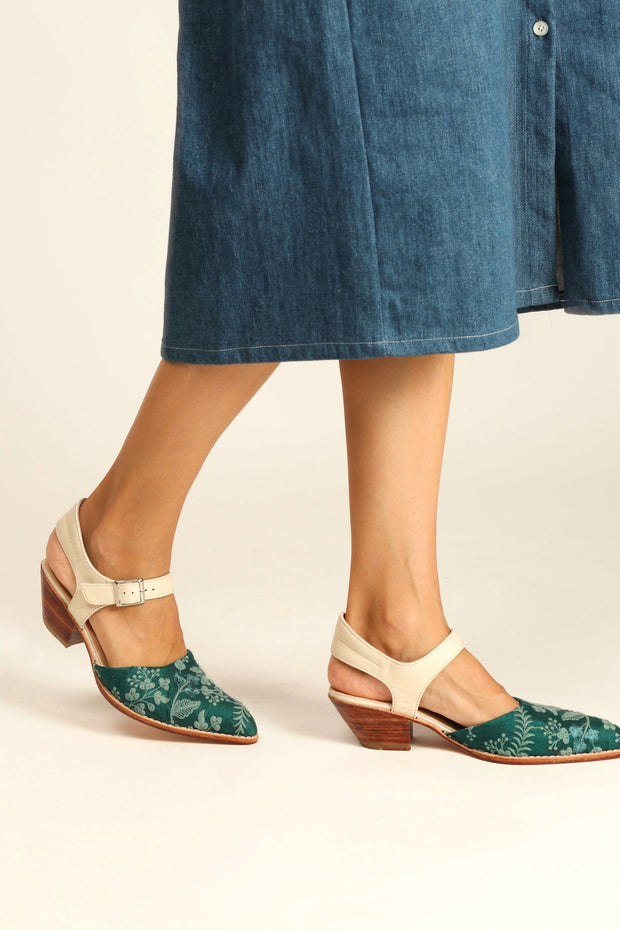 HEELED SANDALS INDIA - sustainably made MOMO NEW YORK sustainable clothing, resort2023 slow fashion