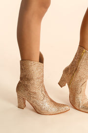 HIGH HEEL RHINESTONE SEQUIN BOOTS ANASTASIA - sustainably made MOMO NEW YORK sustainable clothing, boots slow fashion