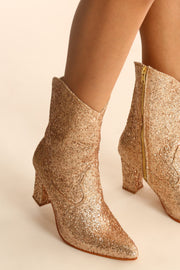 HIGH HEEL RHINESTONE SEQUIN BOOTS ANASTASIA - sustainably made MOMO NEW YORK sustainable clothing, boots slow fashion