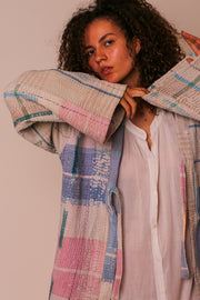 JACKET KIMONO RIKI VINTAE KANTHA QUILT - sustainably made MOMO NEW YORK sustainable clothing, slow fashion