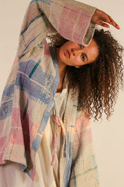 JACKET KIMONO RIKI VINTAE KANTHA QUILT - sustainably made MOMO NEW YORK sustainable clothing, slow fashion