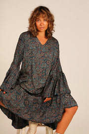 KAFTAN DRESS MANOUSCKA - sustainably made MOMO NEW YORK sustainable clothing, dress slow fashion