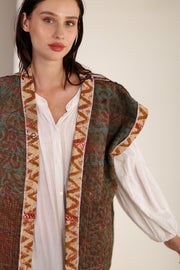 KANTHA COTTON VEST WISUSA - sustainably made MOMO NEW YORK sustainable clothing, Kimono slow fashion