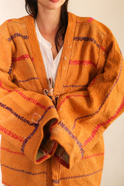 KANTHA QUILT KIMONO ODISU - sustainably made MOMO NEW YORK sustainable clothing, slow fashion