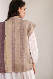 KANTHA QUILT VEST LIOU - sustainably made MOMO NEW YORK sustainable clothing, Kimono slow fashion